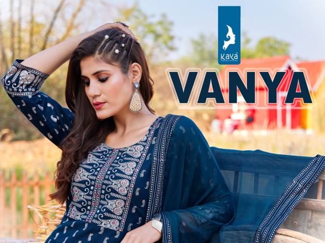 Kaya Vanya New Designer Ethnic Wear Rayon Kurti With Pant And Dupatta Collection